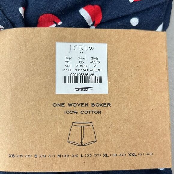 J. Crew Factory as576 Navy with santa hat print woven boxer shorts size M - Picture 4 of 5